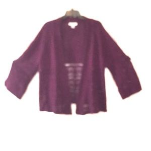 Beautiful crochet detailed wide sleeve cardigan